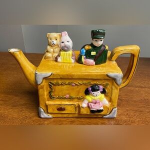 Novelty Buchase Toy Chest Toy Box Porcelain Tea Pot 9"L x 4"W x 5"Tall